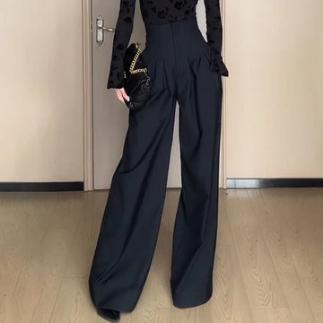 Celeste High-Waist Wide-Leg Trousers – Sculpted Minimalism