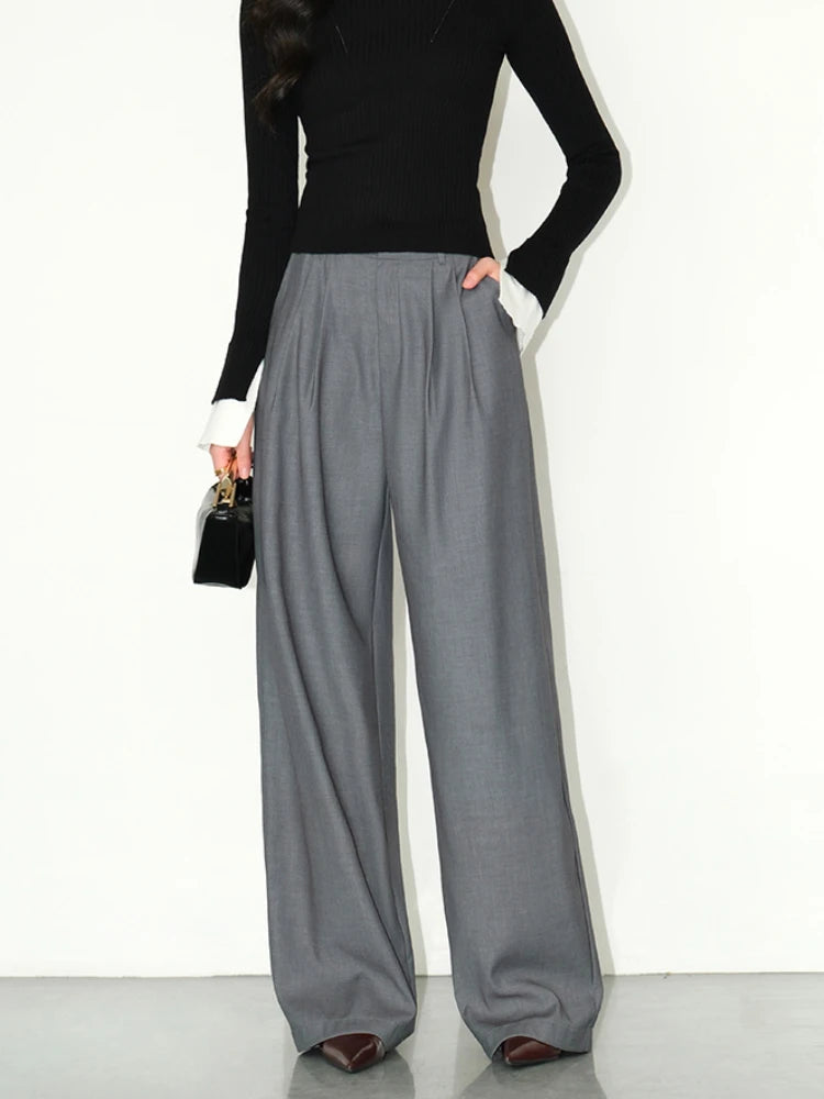 Aurora High-Waist Pleated Trousers