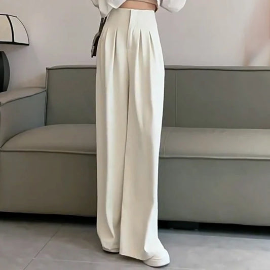 Celeste High-Waist Wide-Leg Trousers – Sculpted Minimalism